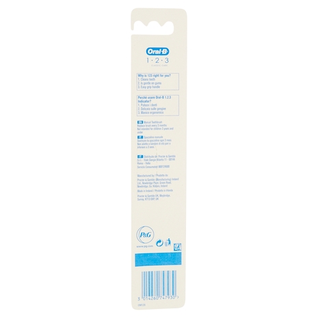 Oral-B Spazzolino Manuale 1 2 3 Classic Care 40 Medio